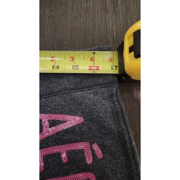 Aeropostale Women's Gray Logo Drawstring Joggers/Sweatpants Large Sequined Logo - Picture 3 of 12